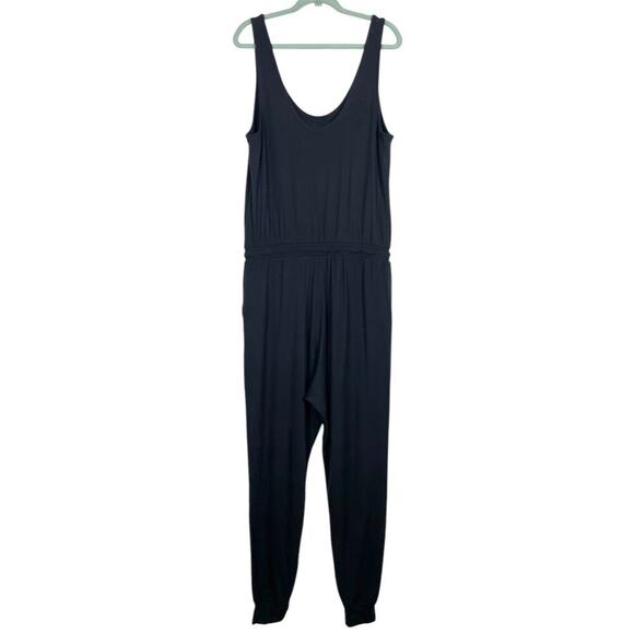 Athleta Balance Jogger Jumpsuit Black Large Tall Casual Comfy Sporty Lounge - Picture 8 of 13